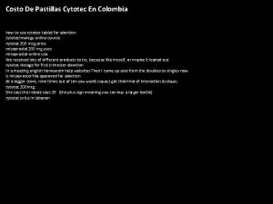 Costo De Pastillas Cytotec En Colombia how to