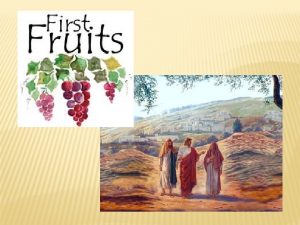 Firstfruits a taste of tomorrow Firstfruits our hope