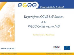 Enabling Grids for Escienc E Report from GGUS