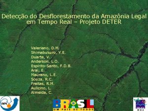 Deteco do Desflorestamento da Amaznia Legal em Tempo