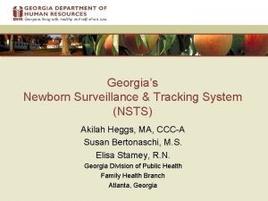 Georgias Newborn Surveillance Tracking System NSTS Akilah Heggs