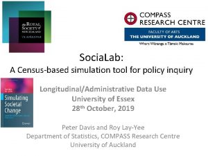 Socia Lab A Censusbased simulation tool for policy