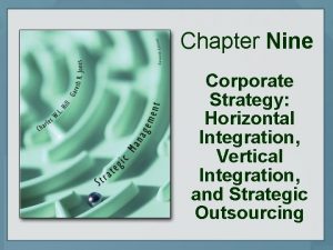 Chapter Nine Corporate Strategy Horizontal Integration Vertical Integration