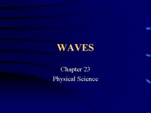 WAVES Chapter 23 Physical Science REVIEW OF WAVES