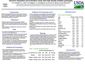 Genomic imputation and evaluation using 1074 high density