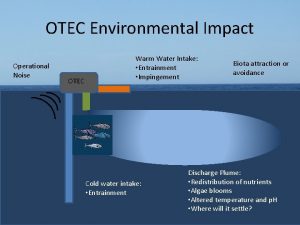 OTEC Environmental Impact Operational Noise OTEC Warm Water