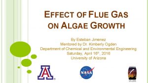 EFFECT OF FLUE GAS ON ALGAE GROWTH By