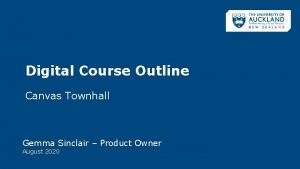 Digital Course Outline Canvas Townhall Gemma Sinclair Product