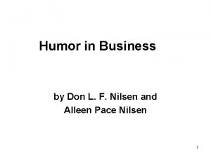 Humor in Business by Don L F Nilsen