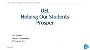 UEL Londons leading university for civic engagement UEL