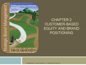CHAPTER 2 CUSTOMERBASED EQUITY AND BRAND POSITIONING Copyright