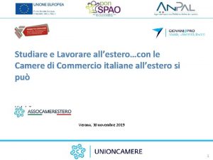 Studiare e Lavorare allesterocon le Camere di Commercio