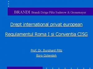 BRANDI Brandi Drge Piltz Suderow Gronemeyer Drept international