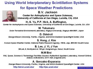 Using Space World Weather Interplanetary Predictions Scintillation using