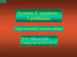 Systme d quations 3 problmes Type d activit