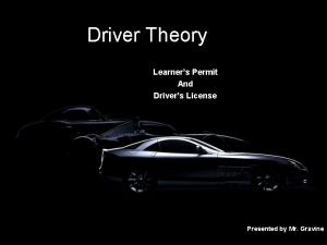 Driver Theory Learners Permit And Drivers License Presented