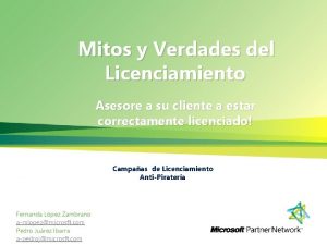 Mitos y Verdades del Licenciamiento Asesore a su