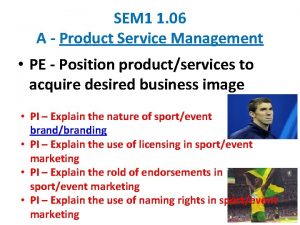 SEM 1 1 06 A Product Service Management