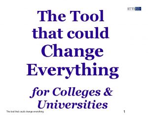 The Tool that could Change Everything for Colleges