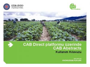 CAB Direct platformu zerinde CAB Abstracts Kullanm Klavuzu