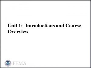 Unit 1 Introductions and Course Overview Student Introductions
