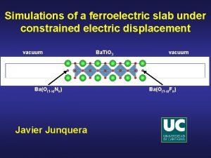 Simulations of a ferroelectric slab under constrained electric