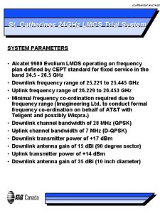 confidential and restr St Catherines 24 GHz LMCS