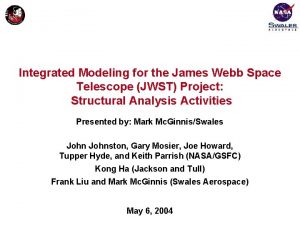 Integrated Modeling for the James Webb Space Telescope