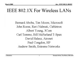 March 2000 doc IEEE 802 11 00035 IEEE