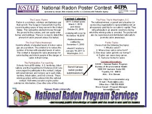 National Radon Poster Contest Sponsored by Kansas State