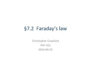 7 2 Faradays law Christopher Crawford PHY 311
