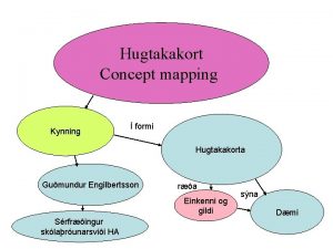 Hugtakakort Concept mapping Kynning formi Hugtakakorta Gumundur Engilbertsson