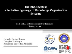 The KOS spectra a tentative typology of Knowledge