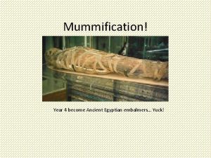 Mummification Year 4 become Ancient Egyptian embalmers Yuck