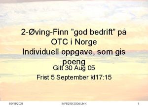 2 vingFinn god bedrift p OTC i Norge