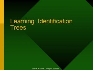 Learning Identification Trees Larry M Manevitz All rights