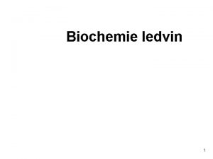 Biochemie ledvin 1 Zkladn lohy ledvin Tvorba moi