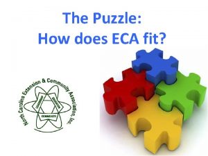 The Puzzle How does ECA fit ECA For