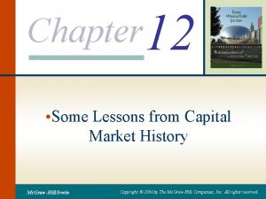 Chapter 12 Some Lessons from Capital Market History