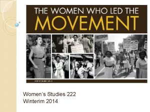 Womens Studies 222 Winterim 2014 Septima Poinsette Clark