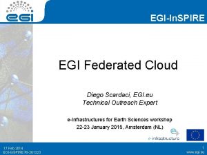 EGIIn SPIRE EGI Federated Cloud Diego Scardaci EGI