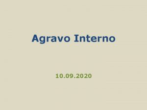 Agravo Interno 10 09 2020 Introduo Princpio da