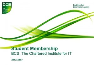Student Membership BCS The Chartered Institute for IT