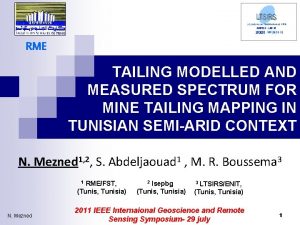 RME TAILING MODELLED AND MEASURED SPECTRUM FOR MINE