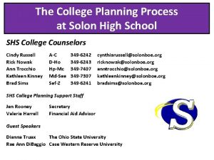 The College Planning Process at Solon High School