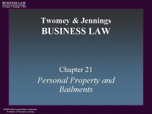 BUSINESS LAW Twomey Jennings 1 st Ed Twomey