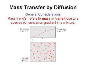 Mass Transfer by Diffusion General Considerations Mass transfer