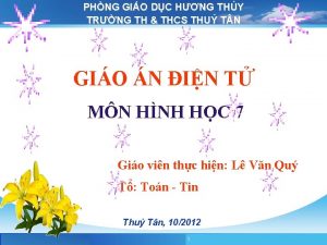 PHNG GIO DC HNG THY TRNG TH THCS