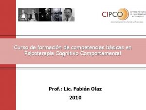 Curso de formacin de competencias bsicas en Psicoterapia