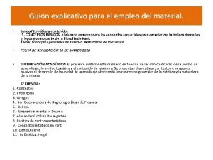 Guin explicativo para el empleo del material Unidad